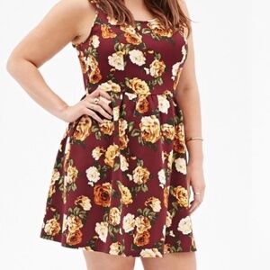 Forever 21+ floral fit & flare dress size 1X /1238